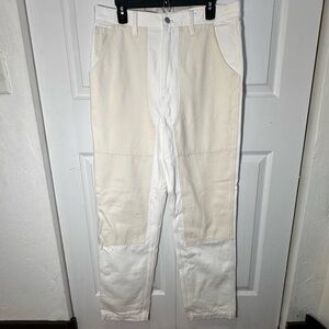 Madewell Perfect Vintage Straight Jean Two-Tone Workwear 31T White Cream NEW
